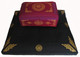 Boon Decor Meditation Cushion Rectangular Zafu and Zabuton Set - Magenta Dharma Key SEE SYMBOLS