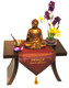 Boon Decor Zen Altar Or Accent Table Wood Veneer Walnut Finish