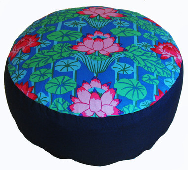 Boon Decor Meditation Cushion - Combination Fill Limited Edition Lotus Lake Blossoms Blue