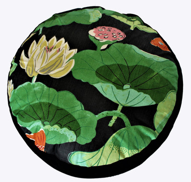 Boon Decor Meditation Cushion Combination Fill Zafu - Koi in the Lotus Pond One of a Kind