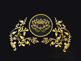 Boon Decor T-Shirts w/Sacred Symbol Designs - Silk-Screened on 100percent Cotton Zen T-Shirt Lotus Vine - Black