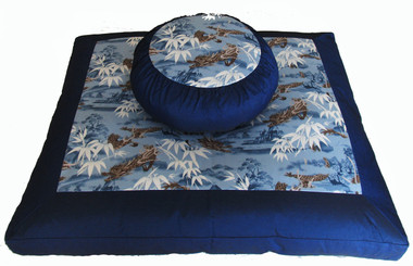 Boon Decor Meditation Cushion Zafu and Zabuton Set Benevolent Dragon in the Blue Mist Mountains