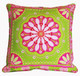 Boon Decor Decorative Throw Pillow Gypsy Bandana Lime/Pink SEE BOTH SIDES 24x24