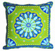 Boon Decor Decorative Throw Pillow Gypsy Bandana Lime/Turquoise SEE BOTH SIDES 24x24