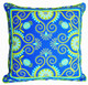 Boon Decor Decorative Throw Pillow Gypsy Bandana Lime/Turquoise SEE BOTH SIDES 24x24