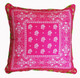 Boon Decor Throw Pillow Gypsy Bandana One of a Kind Dark Lime/Pink SEE BOTH SIDES 24x24