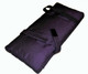 Boon Decor Meditation Bench Cushion Global Weave Purple 18x 8x 1.5 showing Velcro Strap.