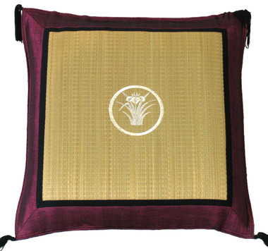 Boon Decor Japanese Tatami Throw Pillow - Embroidered with Burmese Silk Trims SEE CHOICES