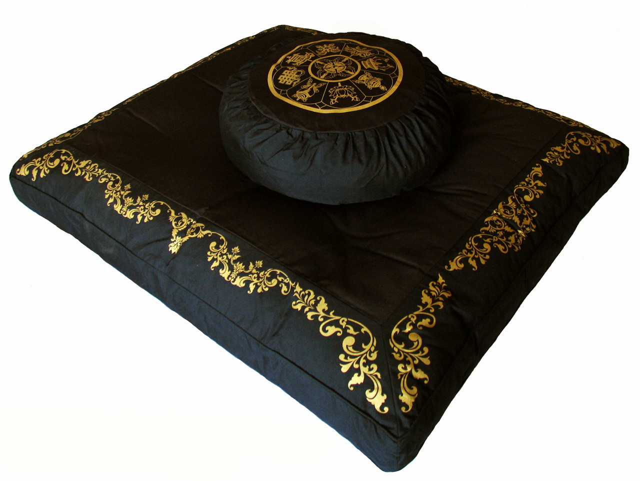 Meditation Pillow Set Zafu Zabuton "8 Auspicious Symbols" SEE COLORS &  ZABUTONS - Boon Decor