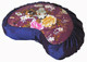 Boon Decor Meditation Cushion Pillow Crescent Buckwheat Zafu Japanese Kimono Silk Purple Peony