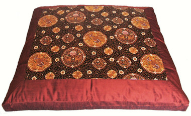 Boon Decor Meditation Cushion Japanese Zabuton Floor Mat Butterflies in the Orient Copper/Brown