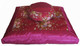 Boon Decor Meditation Cushion Japanese Zafu and Zabuton Set - Kimono Silk Dusky Pink Peony