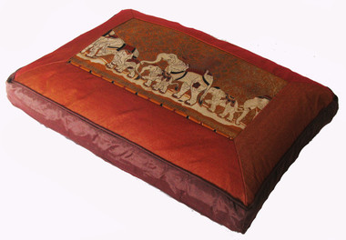 Boon Decor Meditation Pillow Sitting Zafu Elephant Trek Saffron 18x12x4.5 h