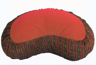 Boon Decor Meditation Cushion Crescent Zafu Pillow Global Weave Saffron Brown 