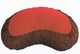 Boon Decor Meditation Cushion Crescent Zafu Pillow Global Weave Saffron Brown 