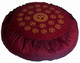 Boon Decor Meditation Cushion Round and Crescent Zafu Pillow - Burgundy SEE SYMBOLS