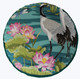 Boon Decor Meditation Cushion - One of a Kind Cranes in Lotus Garden Teal