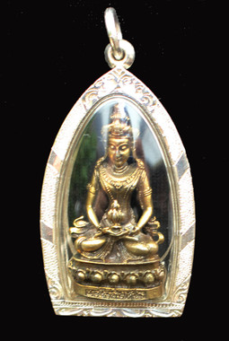 Buddha Pendant - Amitayus (Long Life) Bronze in Hand Crafted Silver ...