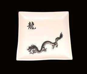 Boon Decor Dragon Salad Plate 7 Sqr- Set of Two -Dragon Stoneware Table Top - Open Stock