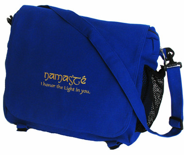 Boon Decor Messenger Bag /Yoga/Gym/Tote/Computer Bag Royal Blue Namaste