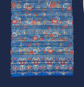 Boon Decor Yoga Mat - Quilted 100percent Polished Indochine Cotton Print - Blue/Dark Blue 70x24