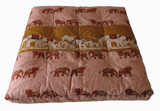 Boon Decor Kids Zabuton Meditation Floor Cushion - Organic Cotton Print - Valley of the Red Elephants