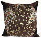 Boon Decor Silk Throw Pillow - Japanese Kimono Silk Brown/Gold SEE BOTH SIDES