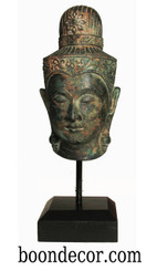 Boon Decor Prince Siddharta Buddha Head - Bronze - 11.25 High