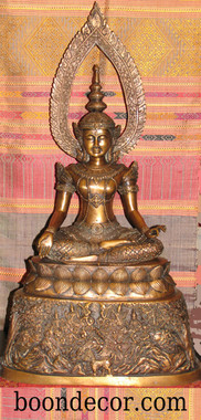 Boon Decor Buddha Statue - Ceremonial Dressed Buddha - Solid Bronze 26