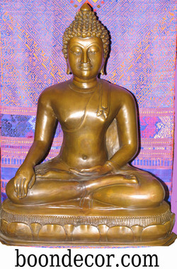 Boon Decor Buddha Statue - Earth Whitness Mudra - Solid Bronze 20