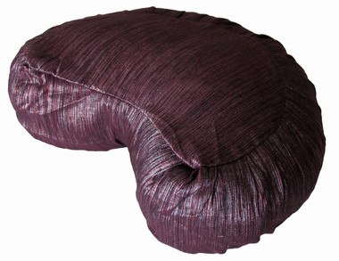 Boon Decor Crescent Zafu Meditation Cushion Buckwheat Fill - Hand Loomed Silk SEE COLORS