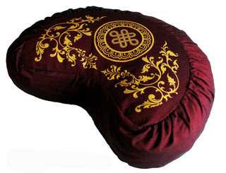Boon Decor Meditation Cushion Crescent Zafu Pillow "Eternal Knot" SEE COLOR CHOICES 