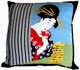 Boon Decor Throw Pillow - Silk Japanese Furoshiki Love Letter 24x24