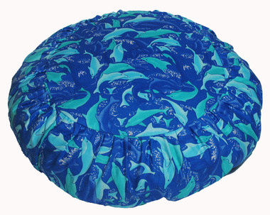 Boon Decor Children Meditation Cushion Zafu Pillow - Organic Cotton Print Dolphins at Play