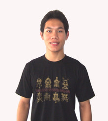Boon Decor Meditation Cushion Buckwheat Hull Zafu - Eight Auspicious Symbols Eight Asupicious Symbol Tee Shirts