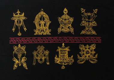 Boon Decor Tee shirts with Eight Auspicious Symbols Eight Auspicious Symbols Tee Shirt - Black
