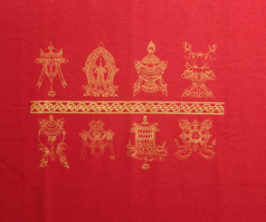 Boon Decor Tee shirts with Eight Auspicious Symbols Red Eight Auspicious Symbol Tee-shirt