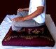 Boon Decor Rectangular Meditation Cushion - Silk Screen Sacred Symbol Zafu Meditation Posture - Cross-Legged on Zafu and Zabuton