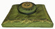 Boon Decor Meditation Cushion Set Zafu and Zabuton Om in Lotus Olive Green