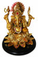 Boon Decor Ganesh on Lotus w/Round Base - 5 Painted Resin