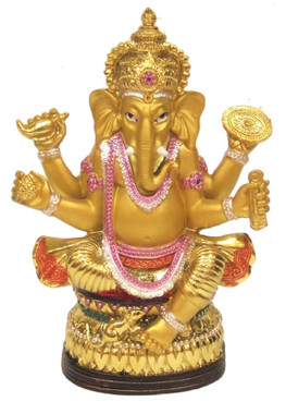 Boon Decor Ganesh with Flower Garlands - 6 Painted Resin