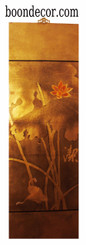 Boon Decor Gold Leaf Painting Hand Painted on Lacquered Wood - Cranes in Lotus Pond