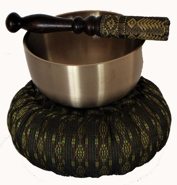 Boon Decor Singing Bowl Set 3.5 dia Japanese Rin Gong - Hand Stitched Cushion SEE COLORS