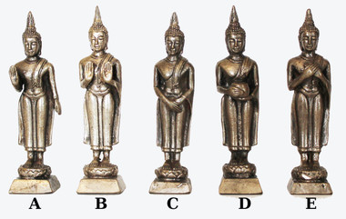 Boon Decor Buddha Statues for Days of the Week - Solid Bronze Silver Finish 4h