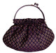 Boon Decor Handbags - Brocade Silk w/Chrome Handle and Detachable Shoulder Chain Handbag - Brocade Silk - Purple