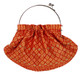 Boon Decor Handbags - Brocade Silk w/Chrome Handle and Detachable Shoulder Chain Handbag - Brocade Silk - Red