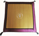Boon Decor Japanese Zabuton Floor Cushion - Tatami and Silk Embroidered Iris - Purple