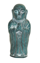 Boon Decor Jizo Monk Figurine - 4.5 Resin Jizzo Monk - Green Patina Resin