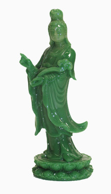 Boon Decor Quan Yin Figurine - 6 Faux Jade Resin