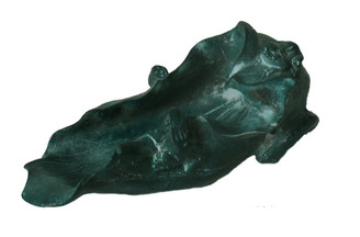 Boon Decor Incense Holder - Lotus Leaf and Frogs, Resin - Patina